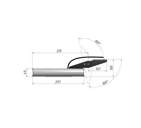 LGT-Prom-Sirius-50 прожектор-2 габаритные размеры